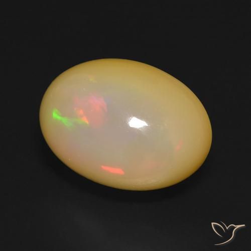 5.52ct Natural Multicolor Ópalo, Ovalada, Translúcido