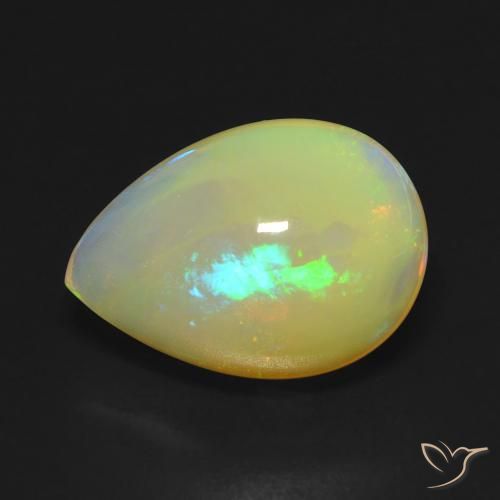 Ópalo Multicolor natural de 5.00 ct, En forma de pera, Transparente