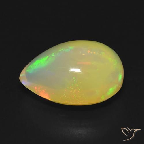 Ópalo Multicolor natural de 5.00 ct, En forma de pera, Transparente