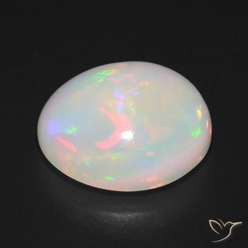 Ópalo Multicolor natural de 5.95 ct, Ovalada, Translúcido