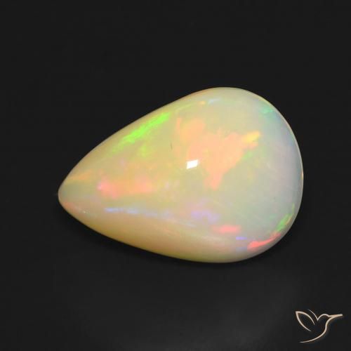 3.58ct Natural Multicolor Ópalo, En forma de pera, Translúcido