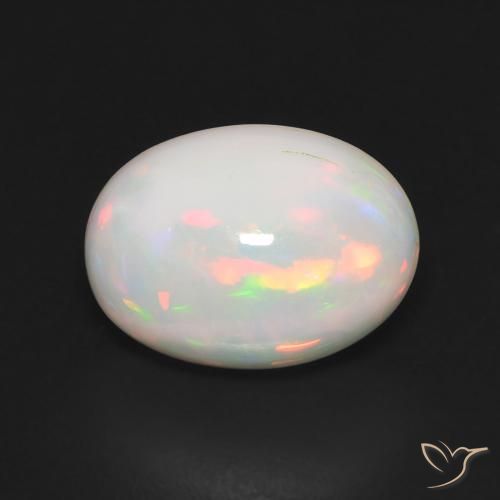 3.33ct Natural Multicolor Ópalo, Ovalada, Translúcido