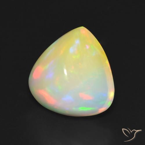 Ópalo Multicolor natural de 4.44 ct, En forma de pera, Transparente