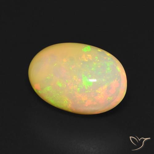 Ópalo Multicolor natural de 3.41 ct, Ovalada, Transparente