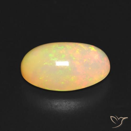 Ópalo Multicolor natural de 3.41 ct, Ovalada, Transparente