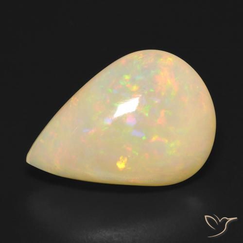 7.07ct Natural Multicolor Ópalo, En forma de pera, Translúcido