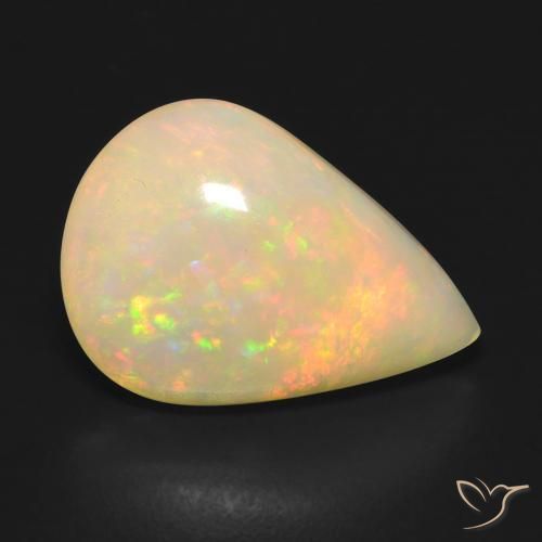 Ópalo Multicolor natural de 7.07 ct, En forma de pera, Translúcido