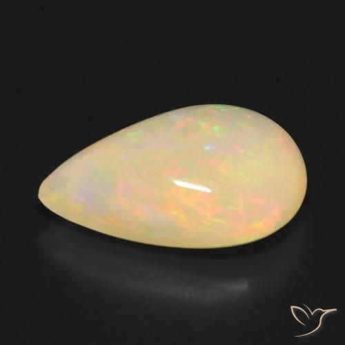 Ópalo Multicolor natural de 7.07 ct, En forma de pera, Translúcido