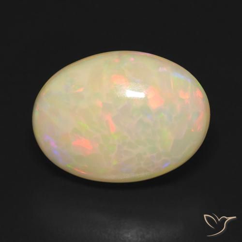 4.38ct Natural Multicolor Ópalo, Ovalada, Translúcido