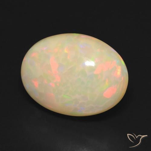 Ópalo Multicolor natural de 4.38 ct, Ovalada, Translúcido