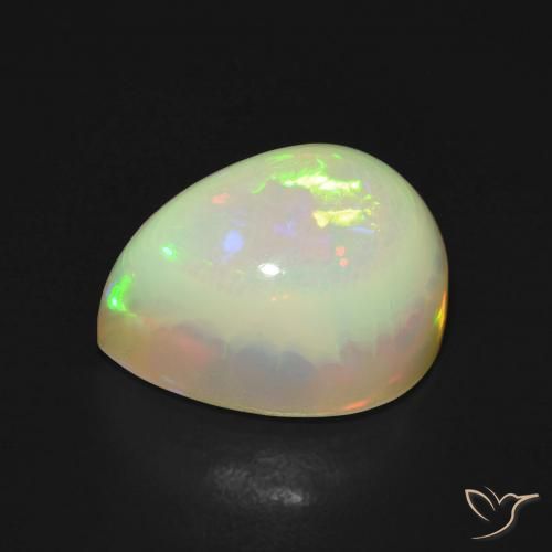 Ópalo Multicolor natural de 4.81 ct, En forma de pera, Translúcido