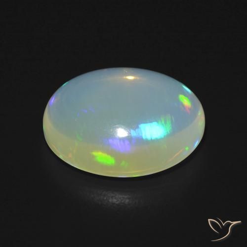 Ópalo Multicolor natural de 4.24 ct, Ovalada, Transparente