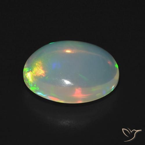 Ópalo Multicolor natural de 4.45 ct, Ovalada, Transparente