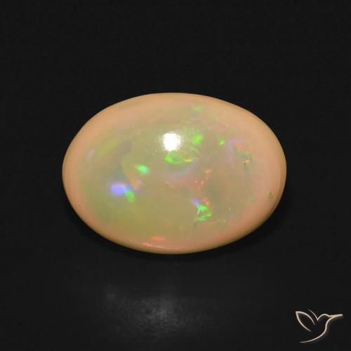2.58ct Natural Multicolor Ópalo, Ovalada, Translúcido
