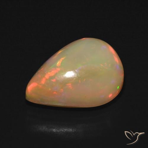 Ópalo Multicolor natural de 6.45 ct, En forma de pera, Translúcido