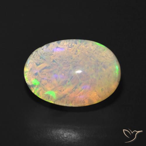 3.37ct Natural Multicolor Ópalo, Ovalada, Translúcido