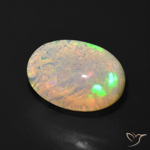 Ópalo Multicolor natural de 3.37 ct, Ovalada, Translúcido