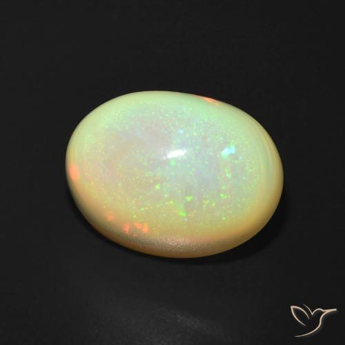Ópalo Multicolor natural de 5.11 ct, Ovalada, Translúcido