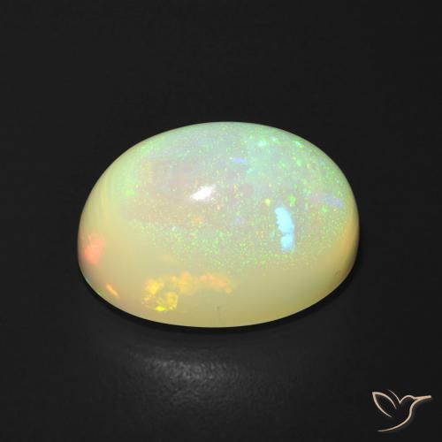 Ópalo Multicolor natural de 5.11 ct, Ovalada, Translúcido