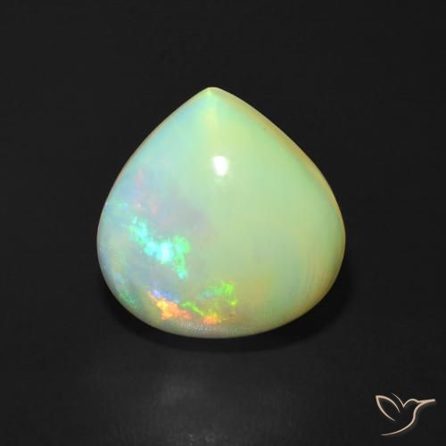3.69ct Natural Multicolor Ópalo, En forma de pera, Translúcido