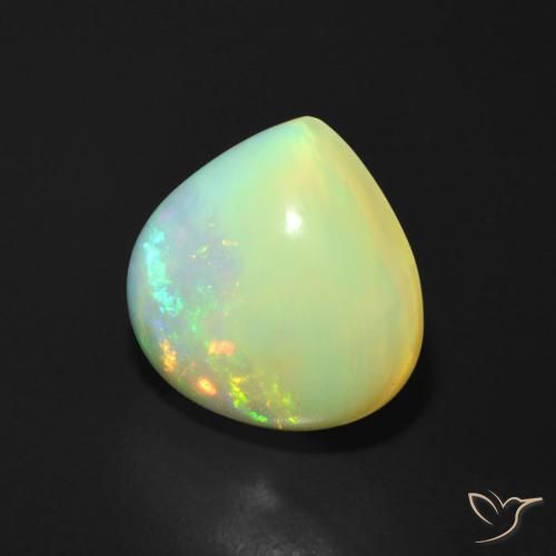 Ópalo Multicolor natural de 3.69 ct, En forma de pera, Translúcido