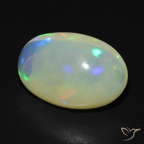 Ópalo Multicolor natural de 3.33 ct, Ovalada, Transparente