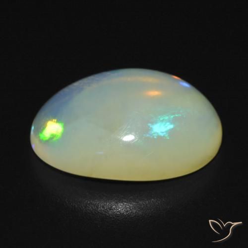 Ópalo Multicolor natural de 3.33 ct, Ovalada, Transparente