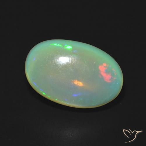 Ópalo Multicolor natural de 2.95 ct, Ovalada, Transparente