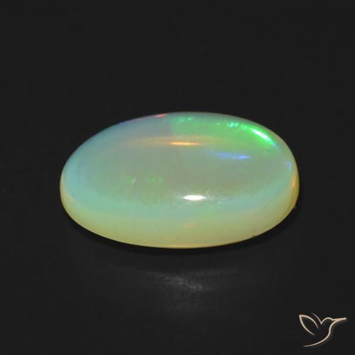 Ópalo Multicolor natural de 2.95 ct, Ovalada, Transparente