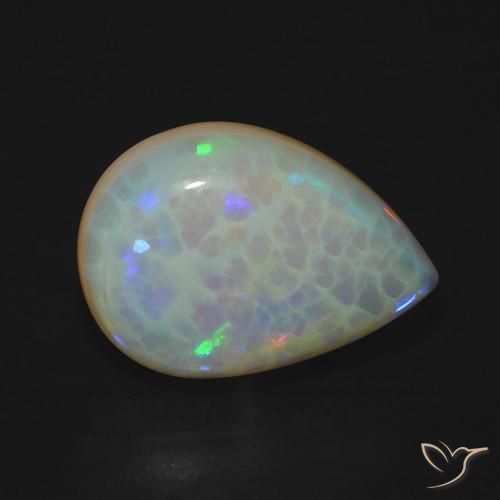 Ópalo Multicolor natural de 6.18 ct, En forma de pera, Transparente