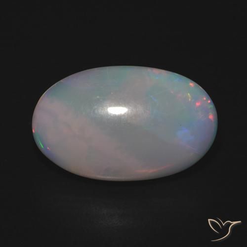 3.93ct Natural Multicolor Ópalo, Ovalada, Translúcido