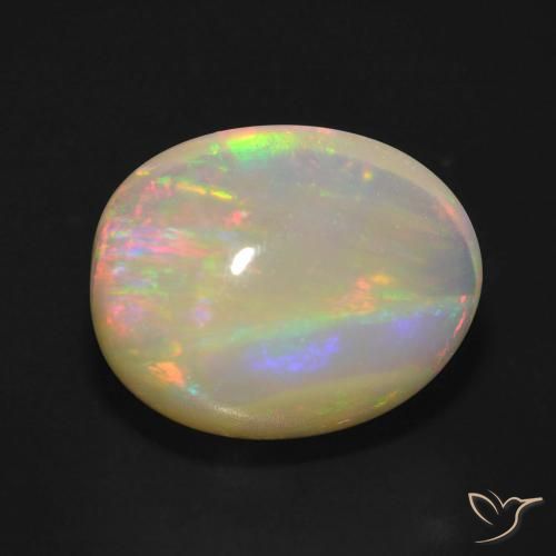5.74ct Natural Multicolor Ópalo, Ovalada, Transparente