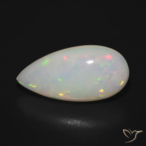 5.68ct Natural Multicolor Ópalo, En forma de pera, Translúcido