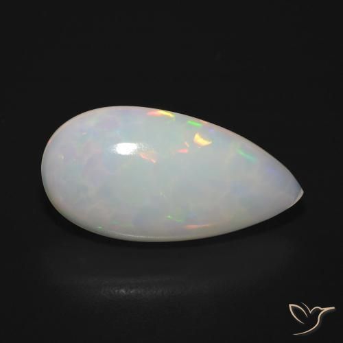 Ópalo Multicolor natural de 5.68 ct, En forma de pera, Translúcido