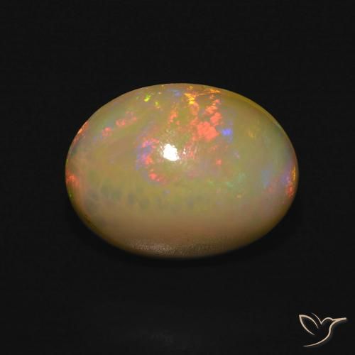 3.96ct Natural Multicolor Ópalo, Ovalada, Translúcido