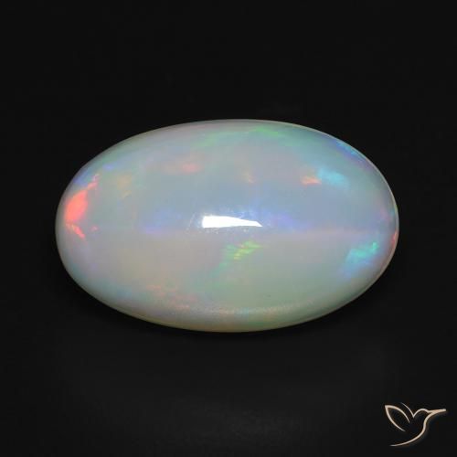 3.02ct Natural Multicolor Ópalo, Ovalada, Transparente