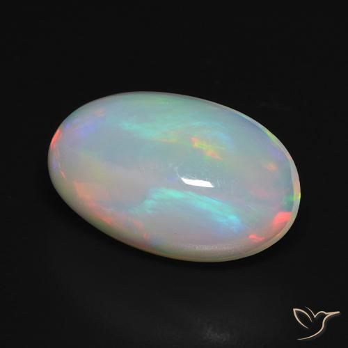 Ópalo Multicolor natural de 3.02 ct, Ovalada, Transparente