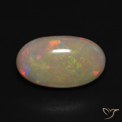3.28ct Natural Multicolor Ópalo, Ovalada, Translúcido