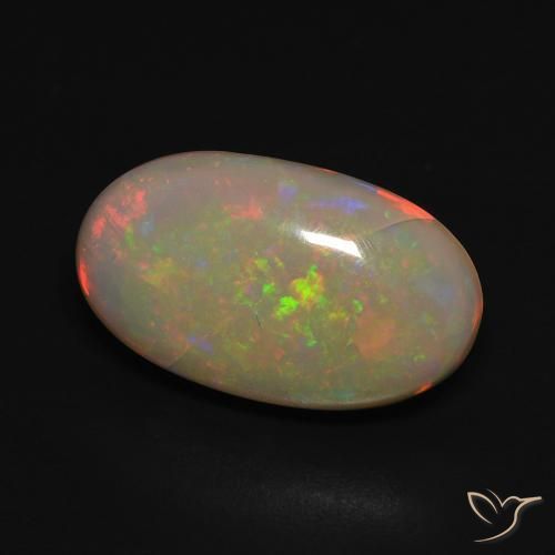 Ópalo Multicolor natural de 3.28 ct, Ovalada, Translúcido