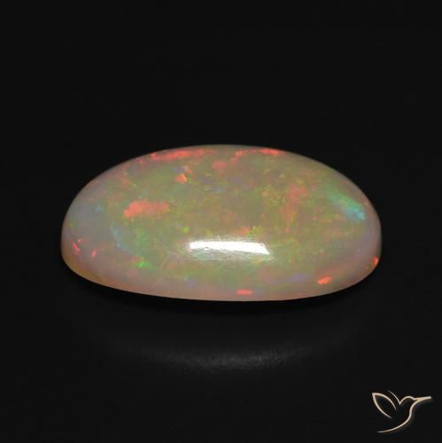 Ópalo Multicolor natural de 3.28 ct, Ovalada, Translúcido