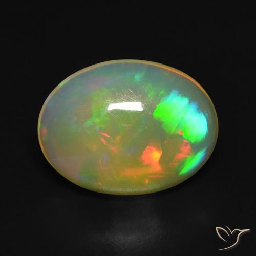 3.07ct Natural Multicolor Ópalo, Ovalada, Transparente