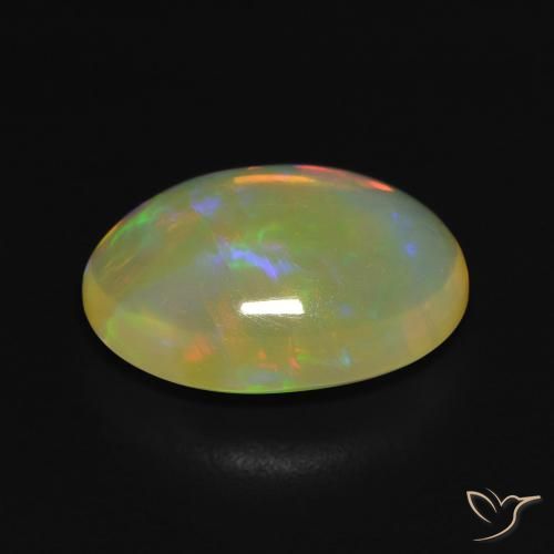 Ópalo Multicolor natural de 3.07 ct, Ovalada, Transparente