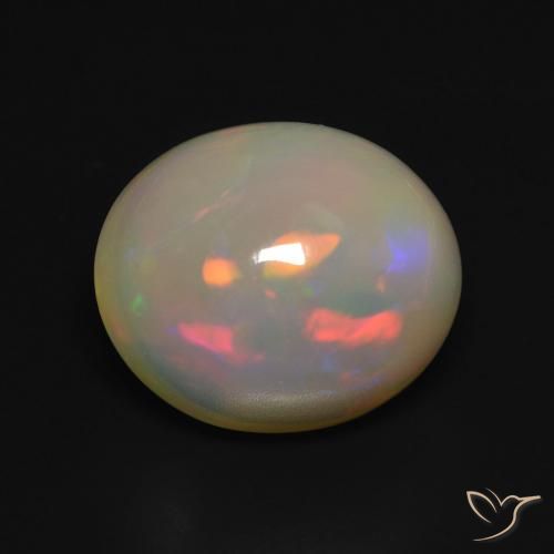 4.97ct Natural Multicolor Ópalo, Ovalada, Translúcido