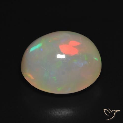 Ópalo Multicolor natural de 4.97 ct, Ovalada, Translúcido