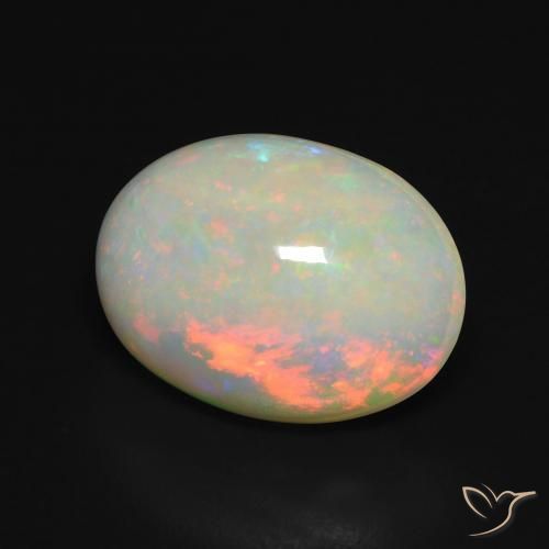 5.15ct Natural Multicolor Ópalo, Ovalada, Translúcido