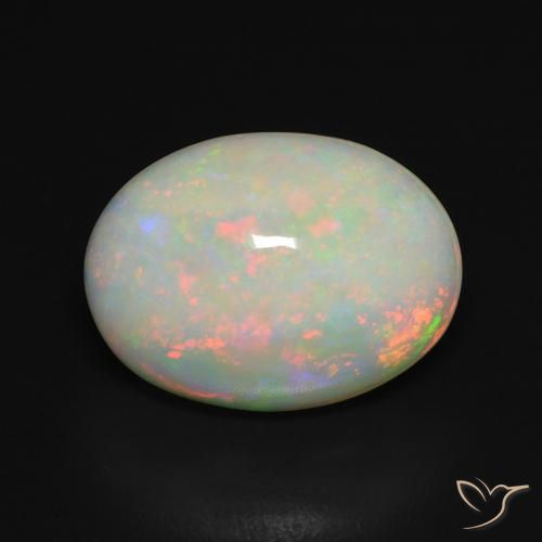 Ópalo Multicolor natural de 5.15 ct, Ovalada, Translúcido