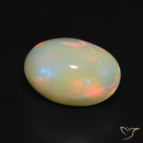 Ópalo Multicolor natural de 3.67 ct, Ovalada, Transparente