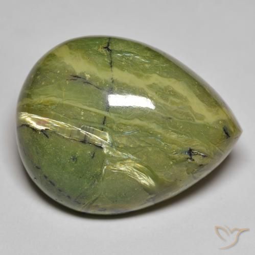 Ópalo Verde cálido natural de 37.03 ct, En forma de pera, Opaco