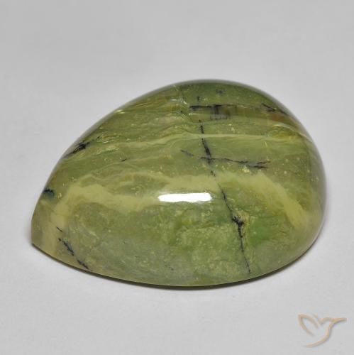 Ópalo Verde cálido natural de 37.03 ct, En forma de pera, Opaco