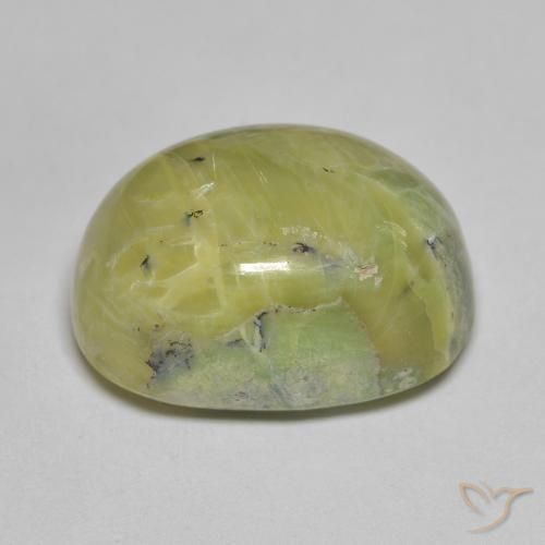 Ópalo Verde amarillento natural de 16.50 ct, Ovalada, Opaco